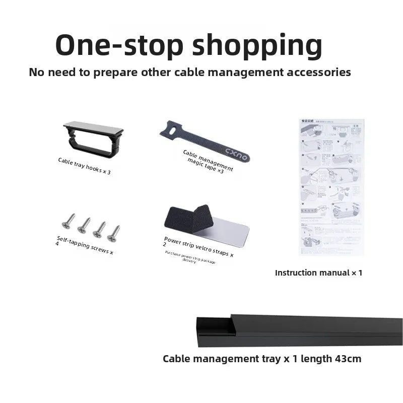 Under Desk Cable Management Box - No Drilling, Magnetic Cover & Mecha Style, Large Capacity Wire Organizer for Gaming Desk