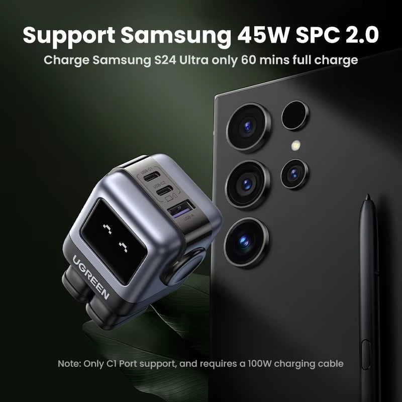 65W 30W GaN Fast Charger with Robot Design, PD3.0, QC4.0, and PPS Compatibility for iPhone 17, 16, 15 Pro, and MacBook Laptops