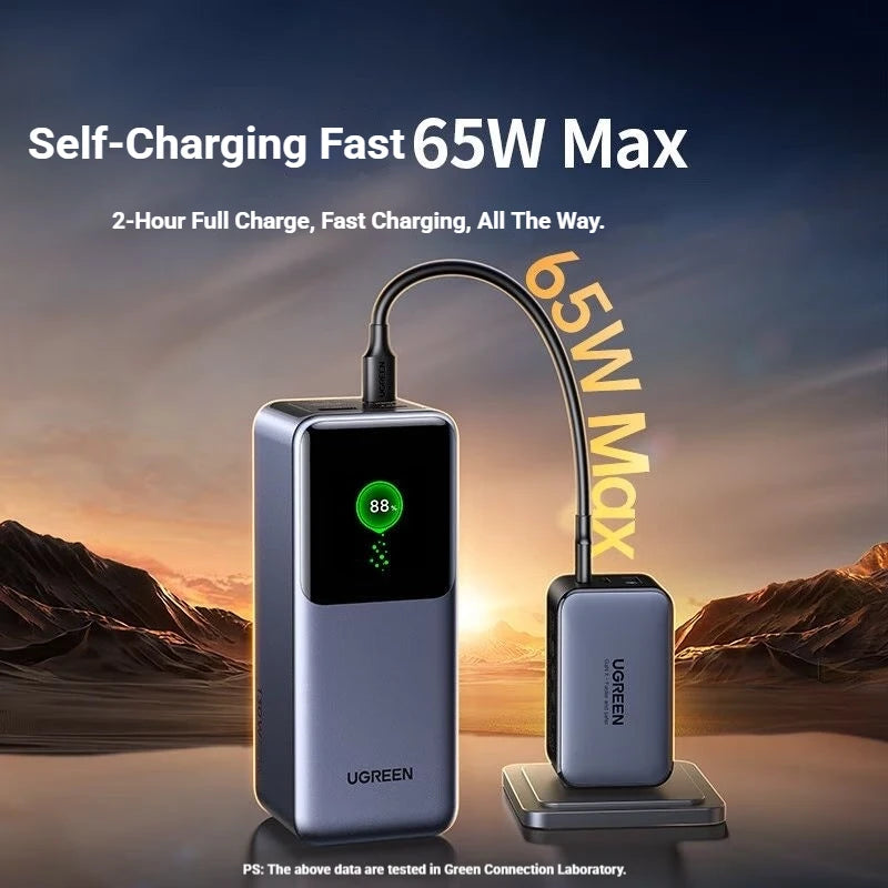 UGREEN 20,000mAh Power Bank with 200W Fast Charging and Integrated 65cm Cable for iPhone 17 Pro and Laptops