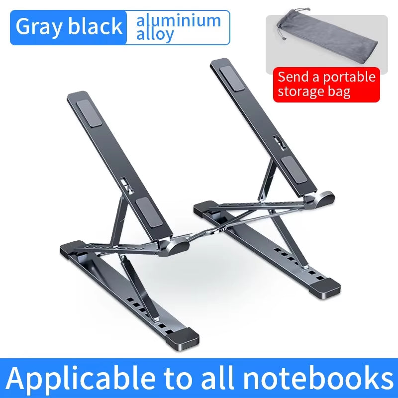 Premium Adjustable Aluminum Alloy Laptop Stand - Portable, Foldable, and Heat-Dissipating Design