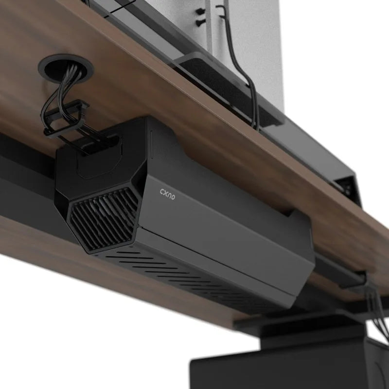 Under Desk Cable Management Box - No Drilling, Magnetic Cover & Mecha Style, Large Capacity Wire Organizer for Gaming Desk