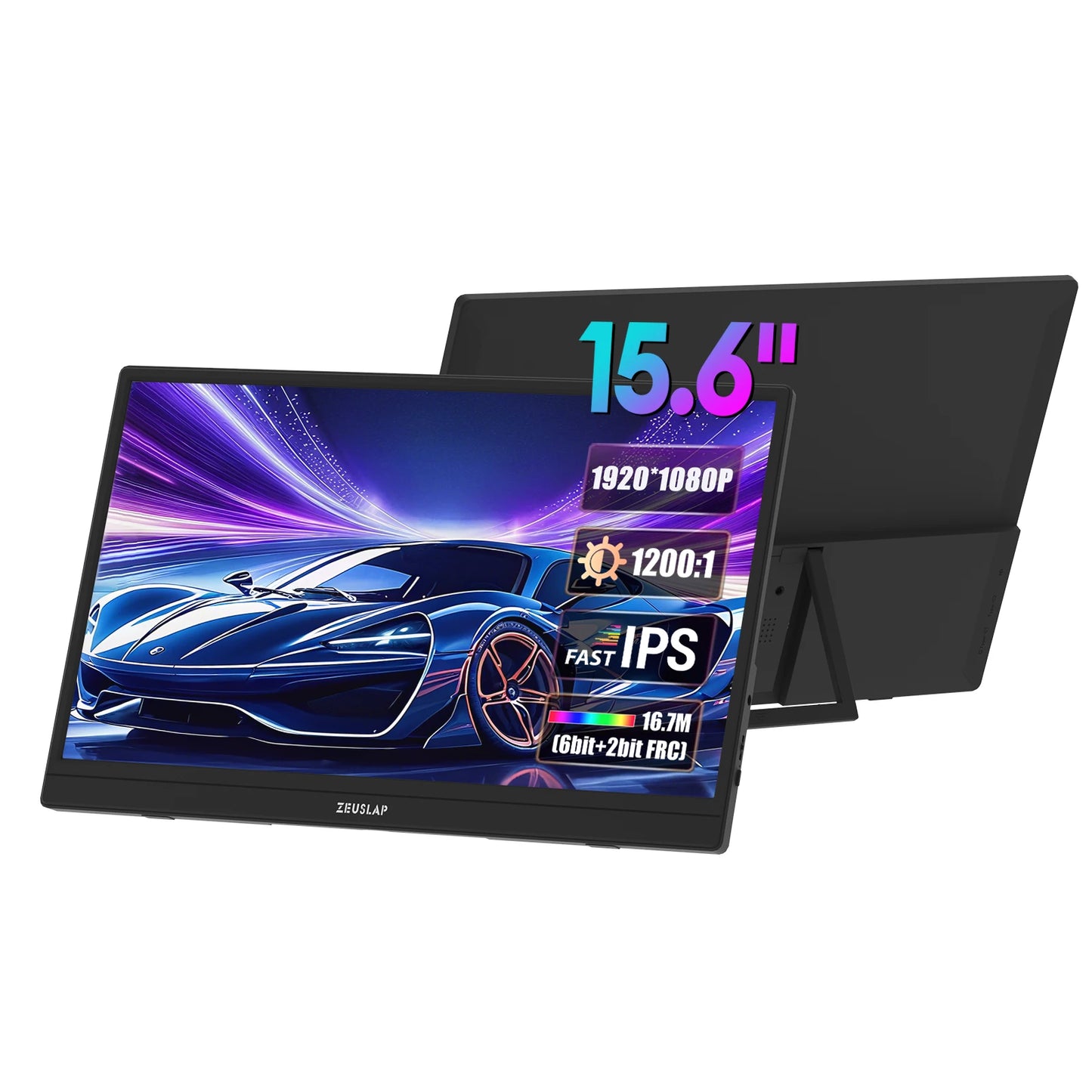 15.6-Inch FHD 1920x1080 IPS Portable Monitor with USB-C and HDMI for Smartphones, Laptops, PCs, and Nintendo Switch