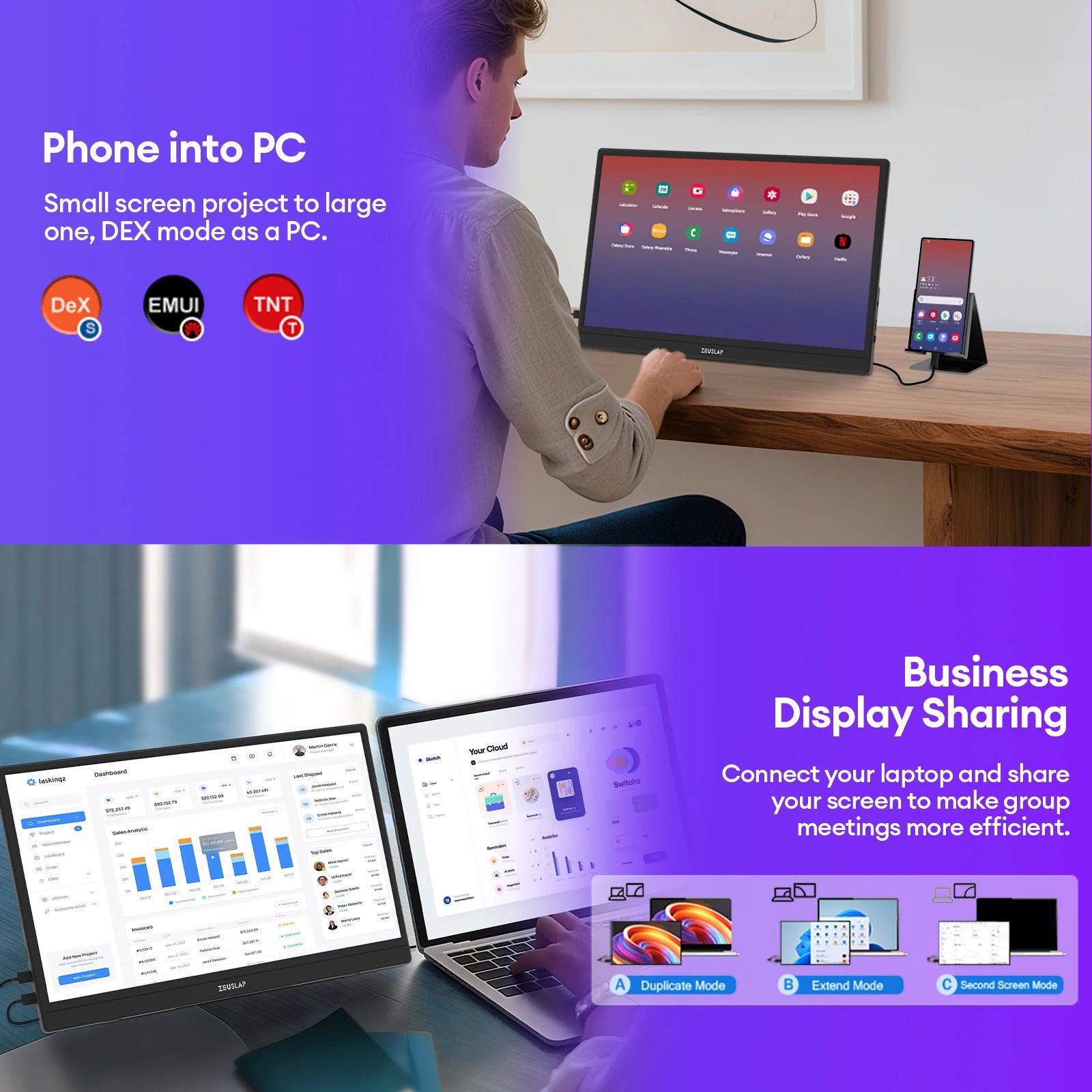 15.6-Inch FHD 1920x1080 IPS Portable Monitor with USB-C and HDMI for Smartphones, Laptops, PCs, and Nintendo Switch